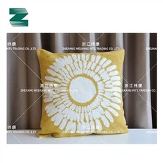 ホワイトポリエステルコットンキャンバス総刺繍クッション